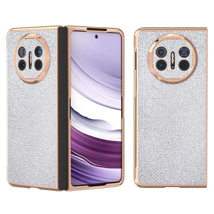For Huawei Mate X5 Case Rhinestone Texture Leather+ PC Electroplating Phone Cover