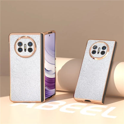 For Huawei Mate X5 Case Rhinestone Texture Leather+ PC Electroplating Phone Cover