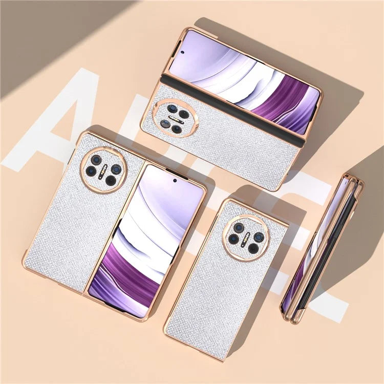 For Huawei Mate X5 Case Rhinestone Texture Leather+ PC Electroplating Phone Cover