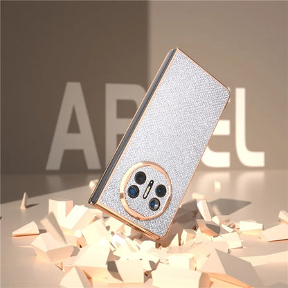 For Huawei Mate X5 Case Rhinestone Texture Leather+ PC Electroplating Phone Cover
