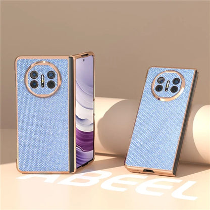 For Huawei Mate X5 Case Rhinestone Texture Leather+ PC Electroplating Phone Cover