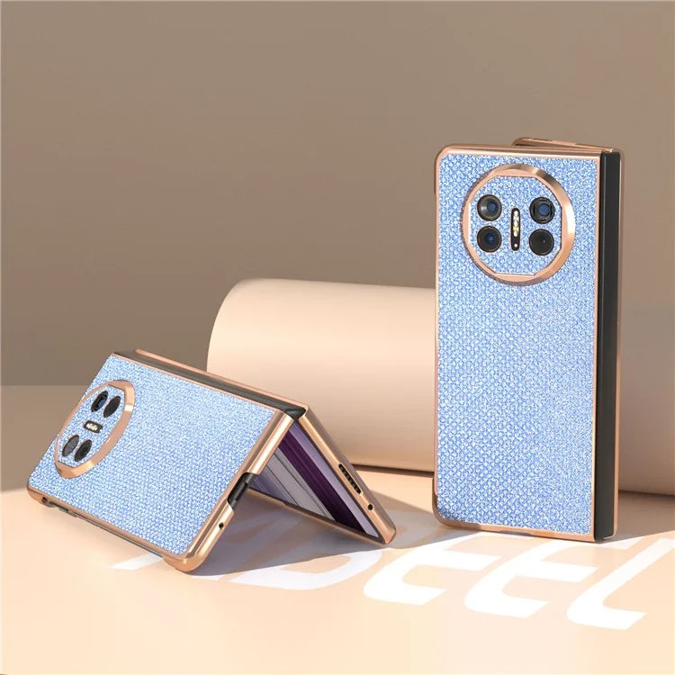 For Huawei Mate X5 Case Rhinestone Texture Leather+ PC Electroplating Phone Cover