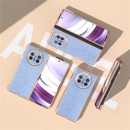 For Huawei Mate X5 Case Rhinestone Texture Leather+ PC Electroplating Phone Cover