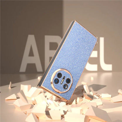 For Huawei Mate X5 Case Rhinestone Texture Leather+ PC Electroplating Phone Cover