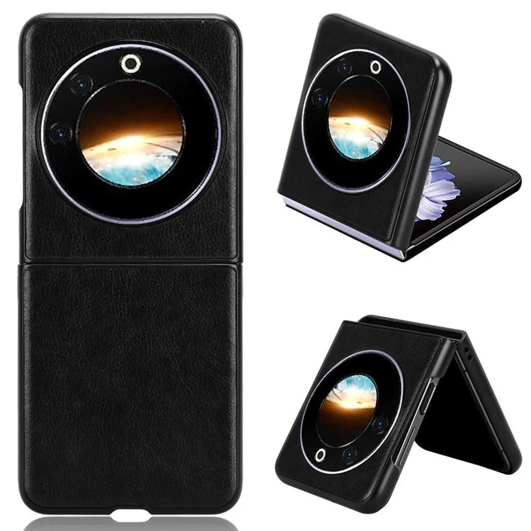 For Transsion Tecno Phantom V Flip Case Anti-Scratch PU Leather+PC Litchi Texture Phone Cover
