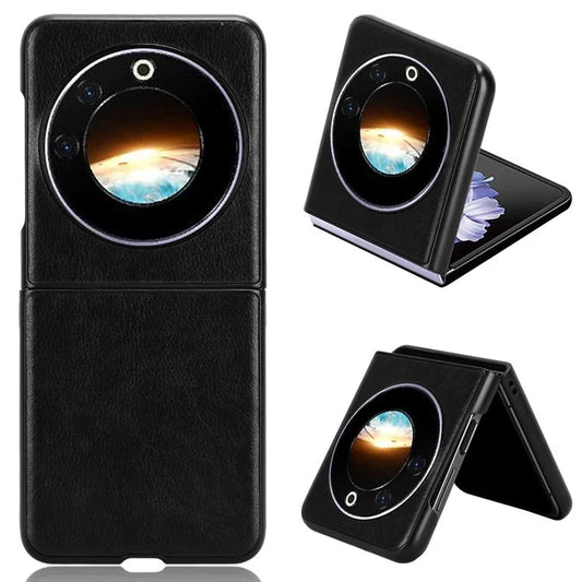 For Transsion Tecno Phantom V Flip Case Anti-Scratch PU Leather+PC Litchi Texture Phone Cover