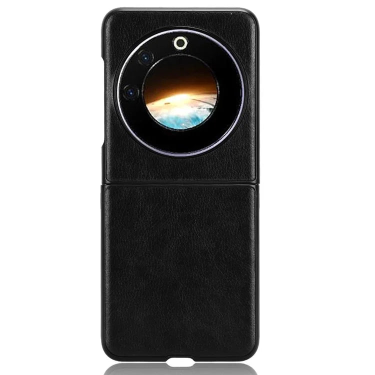 For Transsion Tecno Phantom V Flip Case Anti-Scratch PU Leather+PC Litchi Texture Phone Cover