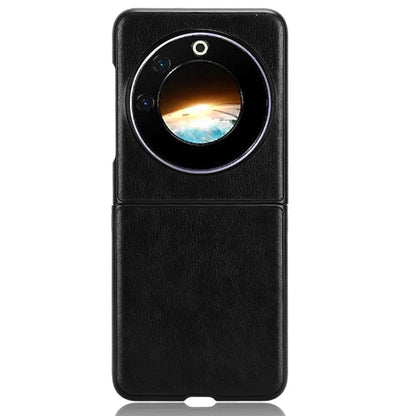 For Transsion Tecno Phantom V Flip Case Anti-Scratch PU Leather+PC Litchi Texture Phone Cover