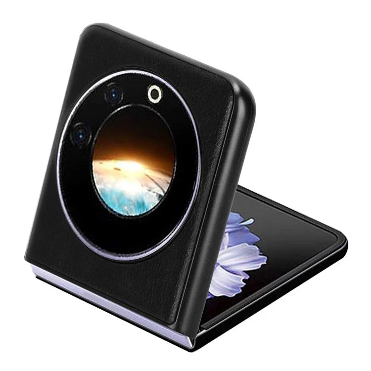 For Transsion Tecno Phantom V Flip Case Anti-Scratch PU Leather+PC Litchi Texture Phone Cover