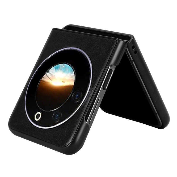 For Transsion Tecno Phantom V Flip Case Anti-Scratch PU Leather+PC Litchi Texture Phone Cover