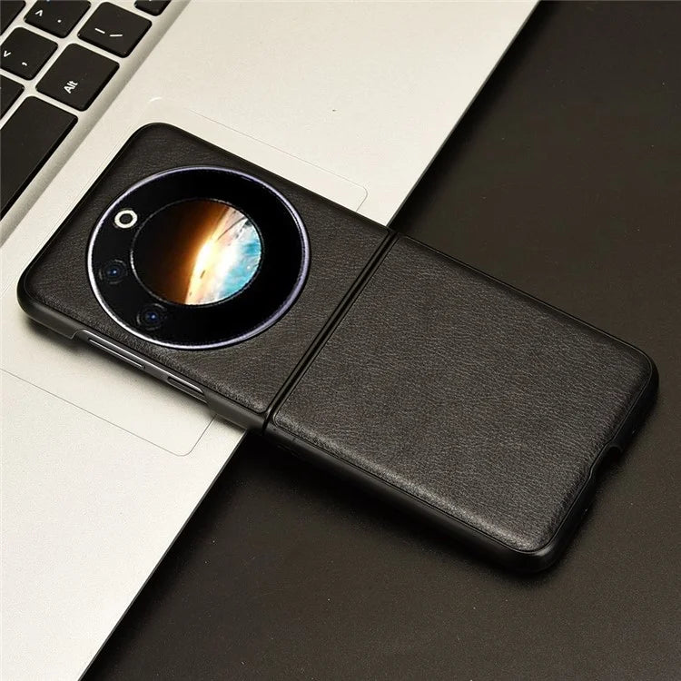 For Transsion Tecno Phantom V Flip Case Anti-Scratch PU Leather+PC Litchi Texture Phone Cover