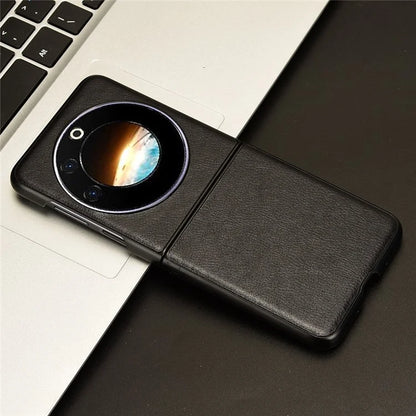 For Transsion Tecno Phantom V Flip Case Anti-Scratch PU Leather+PC Litchi Texture Phone Cover