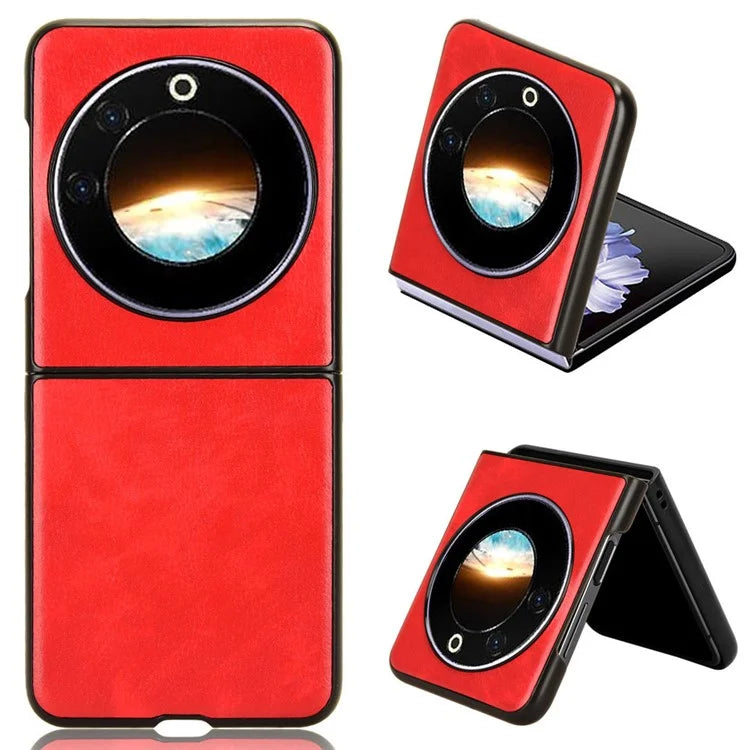 For Transsion Tecno Phantom V Flip Case Anti-Scratch PU Leather+PC Litchi Texture Phone Cover