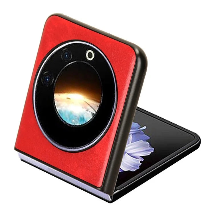 For Transsion Tecno Phantom V Flip Case Anti-Scratch PU Leather+PC Litchi Texture Phone Cover