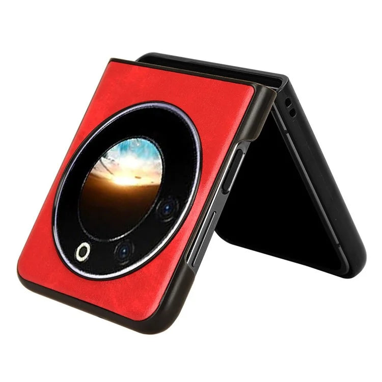 For Transsion Tecno Phantom V Flip Case Anti-Scratch PU Leather+PC Litchi Texture Phone Cover