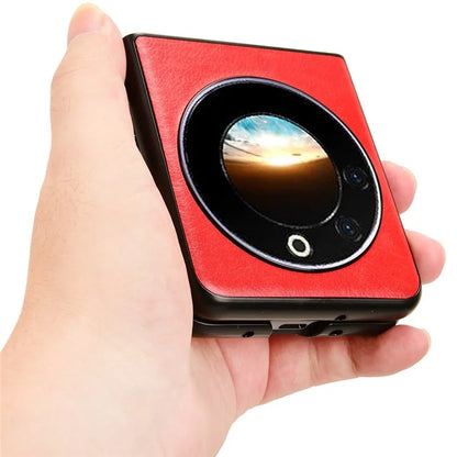 For Transsion Tecno Phantom V Flip Case Anti-Scratch PU Leather+PC Litchi Texture Phone Cover