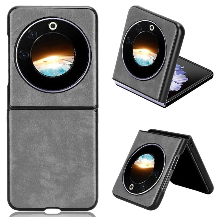 For Transsion Tecno Phantom V Flip Case Anti-Scratch PU Leather+PC Litchi Texture Phone Cover