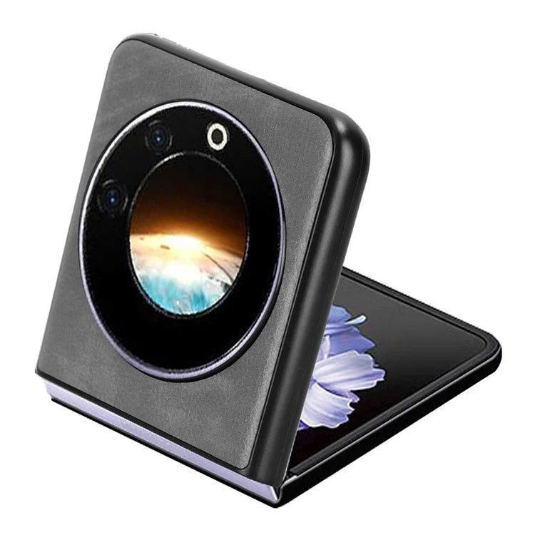 For Transsion Tecno Phantom V Flip Case Anti-Scratch PU Leather+PC Litchi Texture Phone Cover