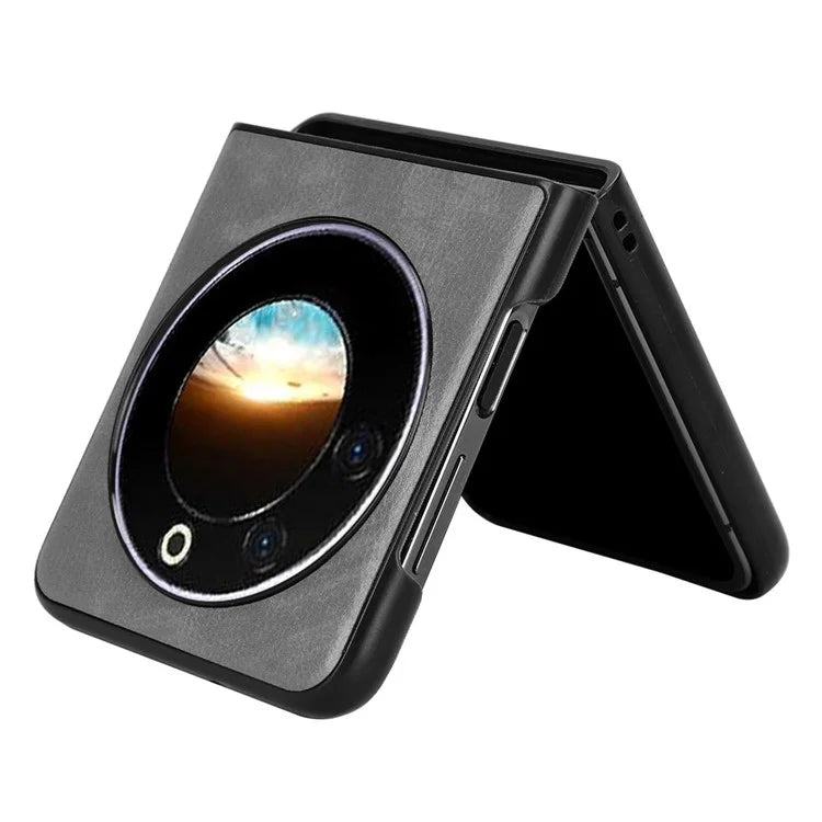 For Transsion Tecno Phantom V Flip Case Anti-Scratch PU Leather+PC Litchi Texture Phone Cover