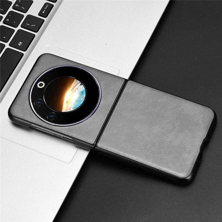 For Transsion Tecno Phantom V Flip Case Anti-Scratch PU Leather+PC Litchi Texture Phone Cover