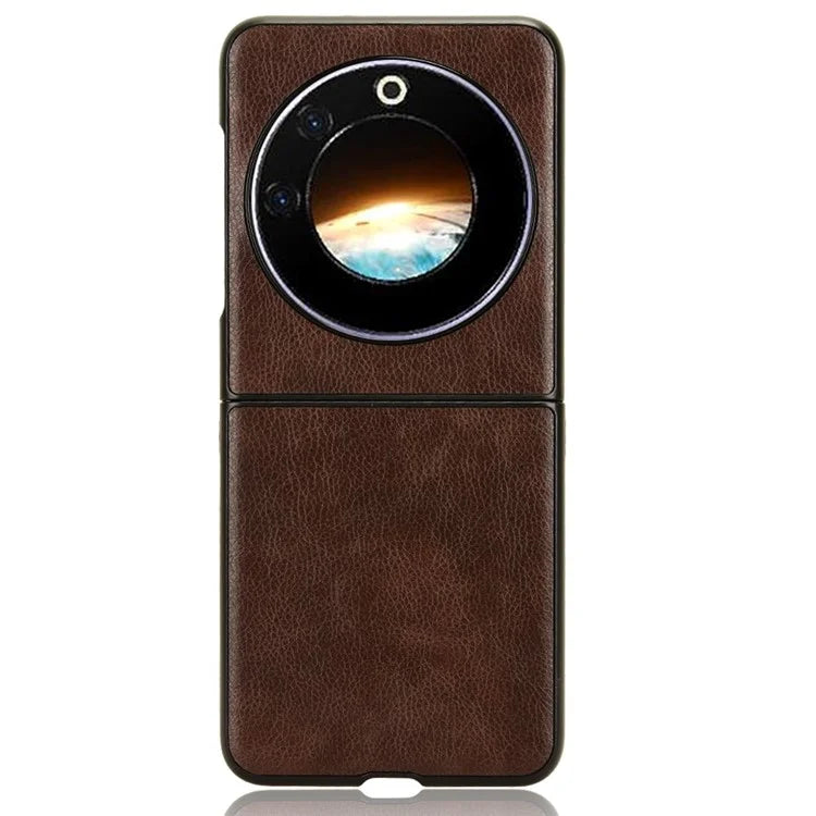 For Transsion Tecno Phantom V Flip Case Anti-Scratch PU Leather+PC Litchi Texture Phone Cover