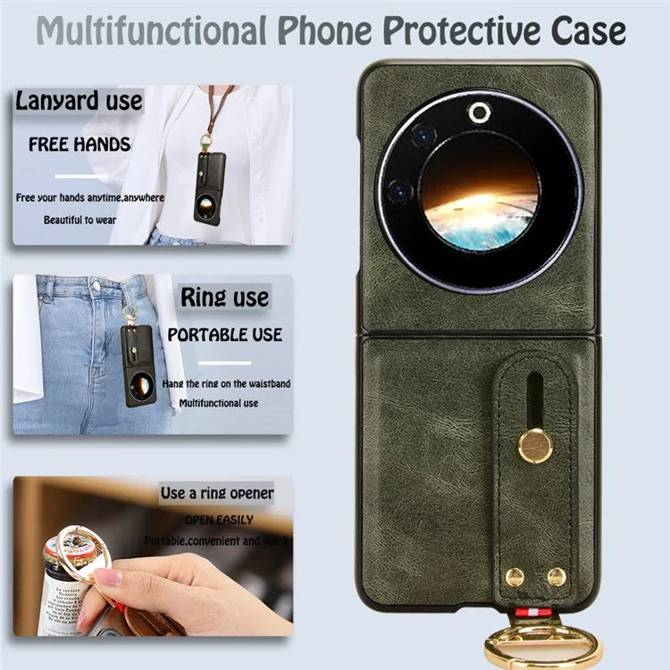 For Transsion Tecno Phantom V Flip Case PU Leather+PC Phone Cover with Bottle Opener