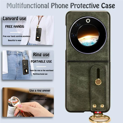 For Transsion Tecno Phantom V Flip Case PU Leather+PC Phone Cover with Bottle Opener