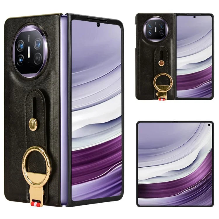 For Huawei Mate X5 Case PU Leather+PC Protective Phone Cover with Bottle Opener