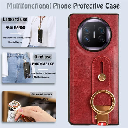 For Huawei Mate X5 Case PU Leather+PC Protective Phone Cover with Bottle Opener