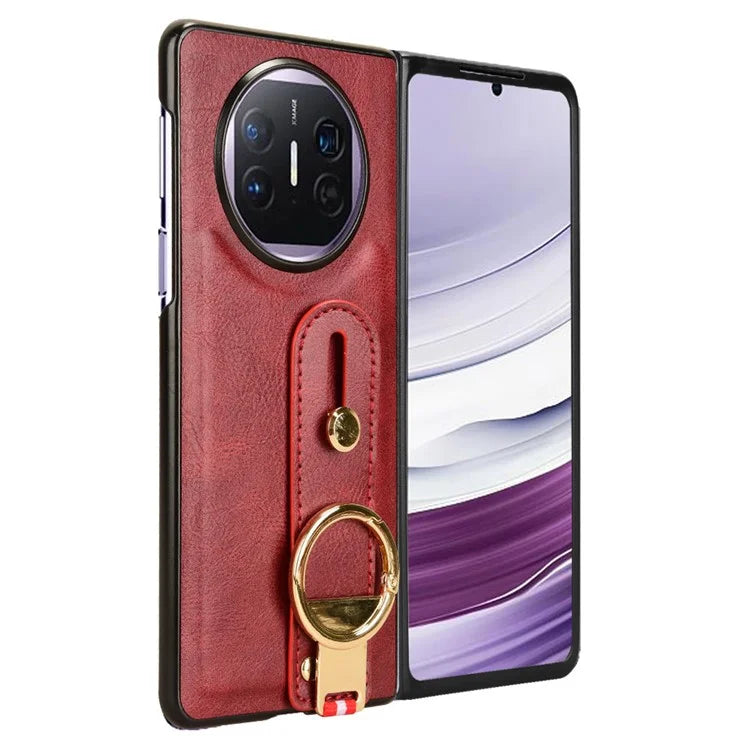 For Huawei Mate X5 Case PU Leather+PC Protective Phone Cover with Bottle Opener