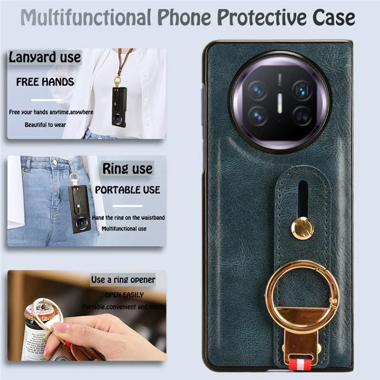 For Huawei Mate X5 Case PU Leather+PC Protective Phone Cover with Bottle Opener