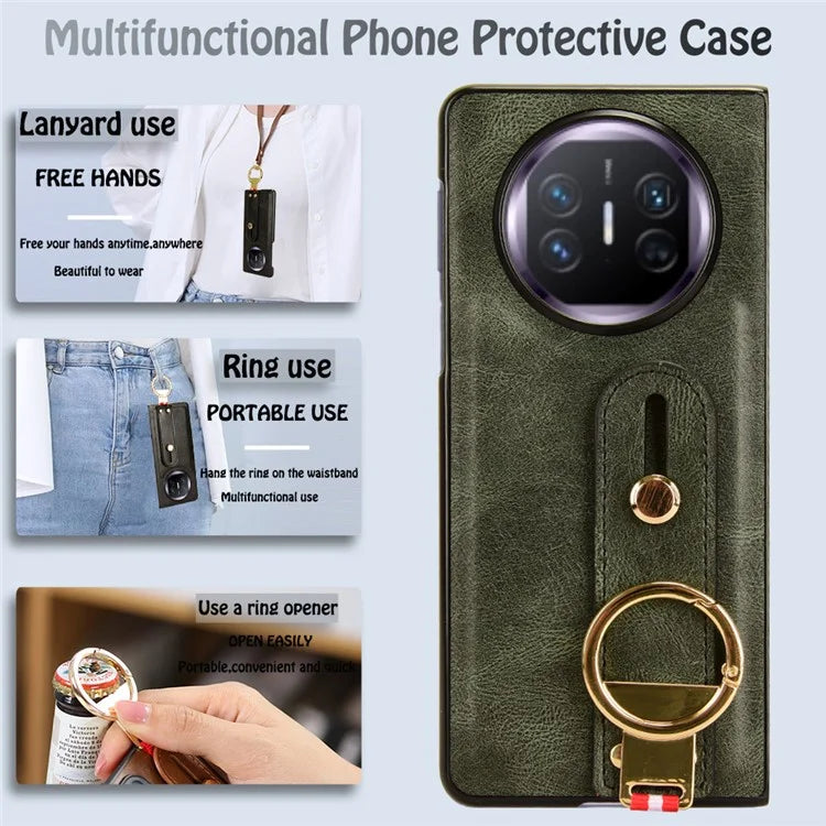 For Huawei Mate X5 Case PU Leather+PC Protective Phone Cover with Bottle Opener