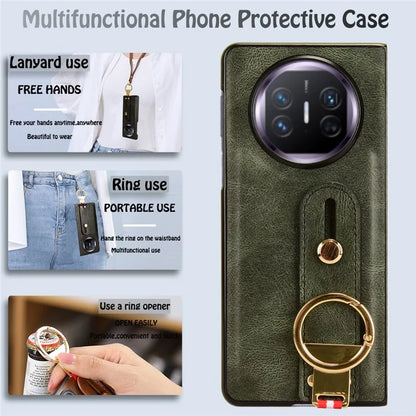 For Huawei Mate X5 Case PU Leather+PC Protective Phone Cover with Bottle Opener
