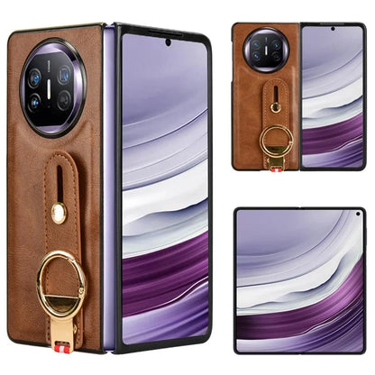 For Huawei Mate X5 Case PU Leather+PC Protective Phone Cover with Bottle Opener