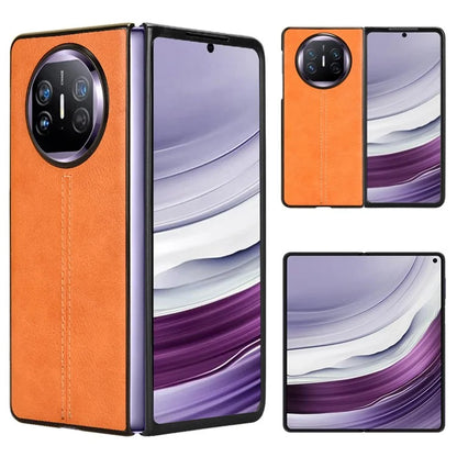 For Huawei Mate X5 Case PU Leather+PC Cowhide Texture Shockproof Phone Cover