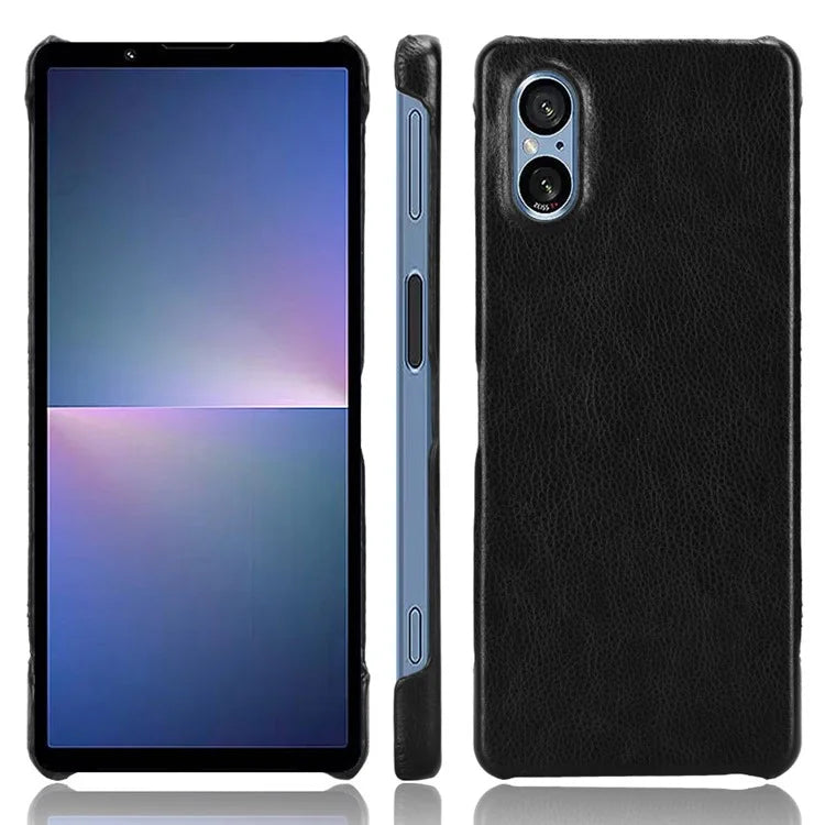 For Sony Xperia 5 V Case Litchi Texture Leather+PC Protective Phone Cover