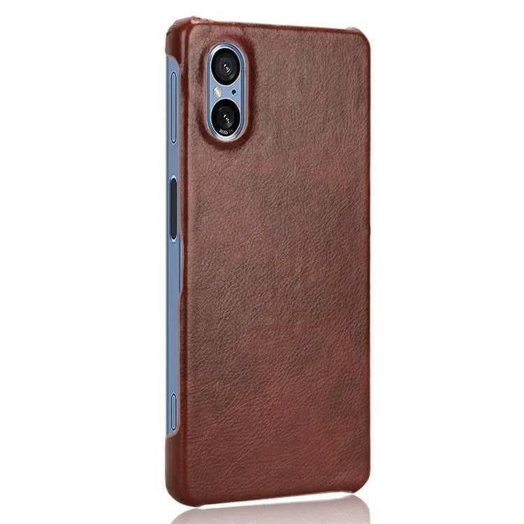 For Sony Xperia 5 V Case Litchi Texture Leather+PC Protective Phone Cover