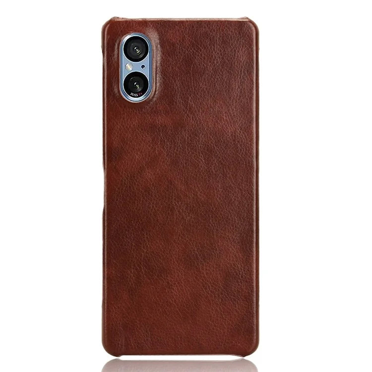 For Sony Xperia 5 V Case Litchi Texture Leather+PC Protective Phone Cover