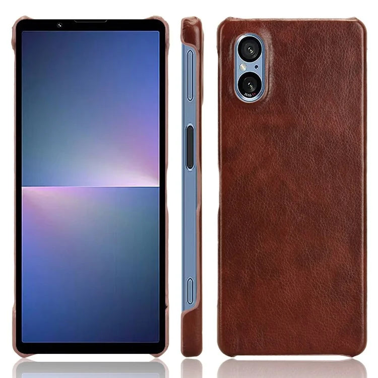 For Sony Xperia 5 V Case Litchi Texture Leather+PC Protective Phone Cover