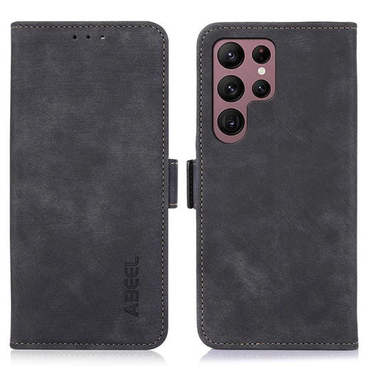 ABEEL For Samsung Galaxy S24 Ultra Case Wallet Retro Leather Phone Cover