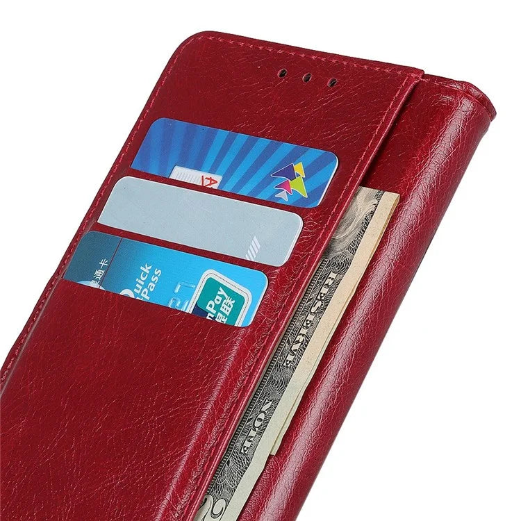 For Samsung Galaxy S24 Ultra Case Brass Button Decor Leather Wallet Cover