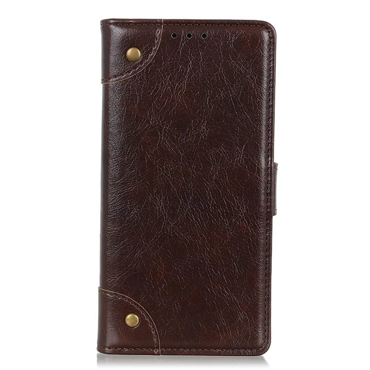 For Samsung Galaxy S24 Ultra Case Brass Button Decor Leather Wallet Cover