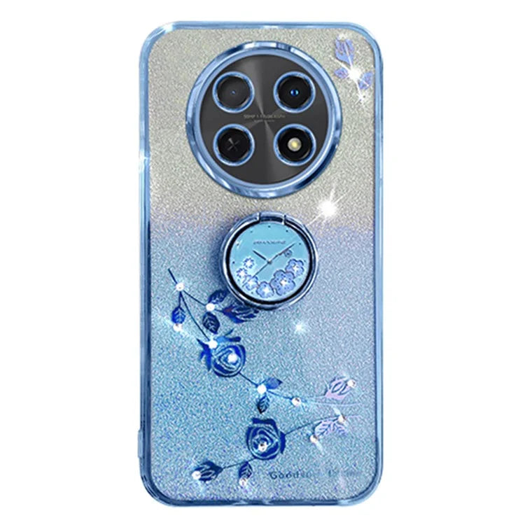 KADEM For Oppo A2 Pro 5G Case Glitter Flower Pattern TPU Cover Kickstand Shell
