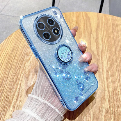KADEM For Oppo A2 Pro 5G Case Glitter Flower Pattern TPU Cover Kickstand Shell