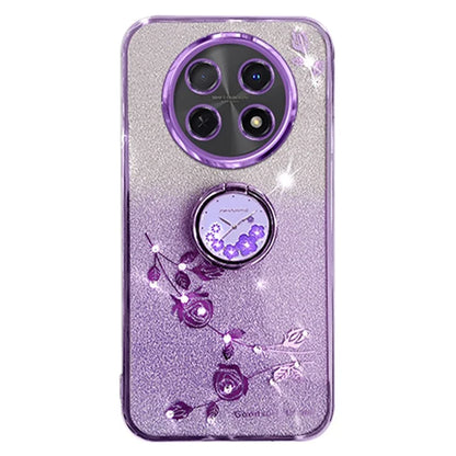 KADEM For Oppo A2 Pro 5G Case Glitter Flower Pattern TPU Cover Kickstand Shell