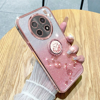 KADEM For Oppo A2 Pro 5G Case Glitter Flower Pattern TPU Cover Kickstand Shell