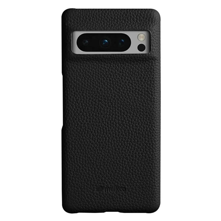 MELKCO For Google Pixel 8 Pro Case Genuine Cow Leather Coated PC Phone Protective Cover