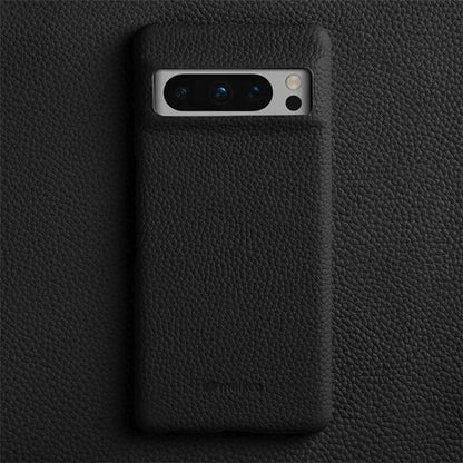 MELKCO For Google Pixel 8 Pro Case Genuine Cow Leather Coated PC Phone Protective Cover