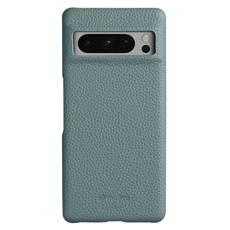 MELKCO For Google Pixel 8 Pro Case Genuine Cow Leather Coated PC Phone Protective Cover