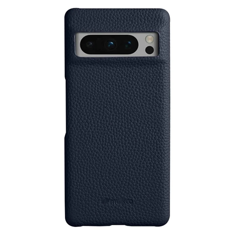 MELKCO For Google Pixel 8 Pro Case Genuine Cow Leather Coated PC Phone Protective Cover